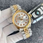 36mm Rolex Datejust Men Watches Two Tone Red Diamond-Rolex Replica Watches for Sale